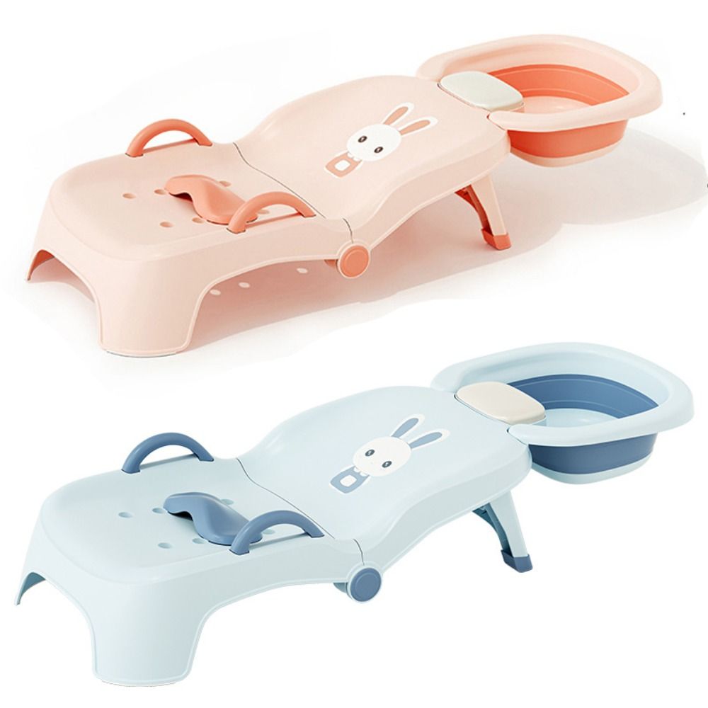 Baby Bath Tub Foldable - Adjustable Children's Shampoo Chair with Shampoo