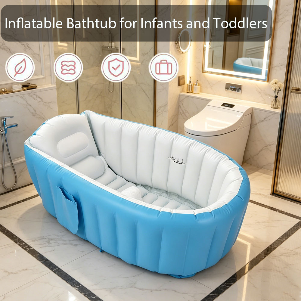 Baby Bath Tub Foldable - Inflatable Baby Bathtub with Air Pump