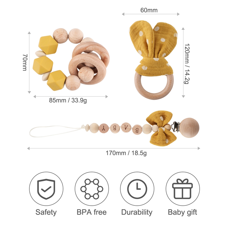 1pc Baby Rattle Wooden Ring Be - Baby Products Pictures review and price